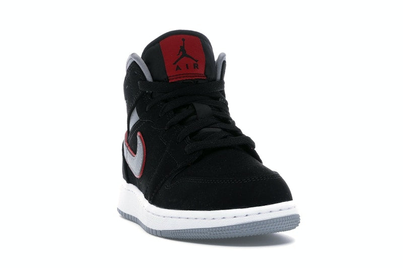 Jordan 1 Mid Black Particle Grey Gym Red (GS)