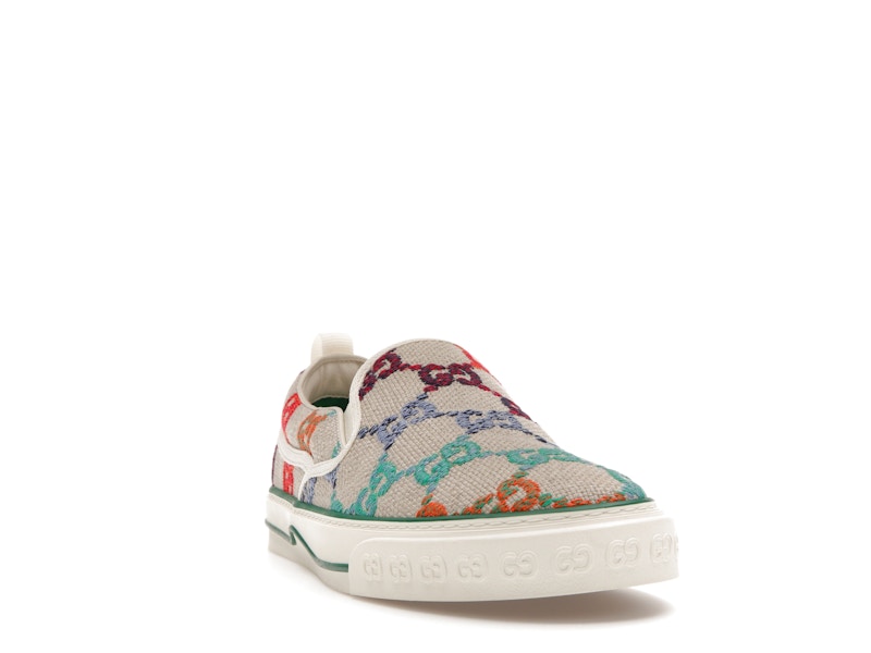 Gucci Tennis 1977 Slip On GG Logo White Multi