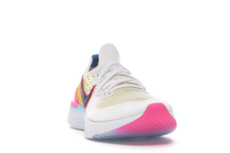 Nike Epic React Flyknit 1 White Pink Blast Citron