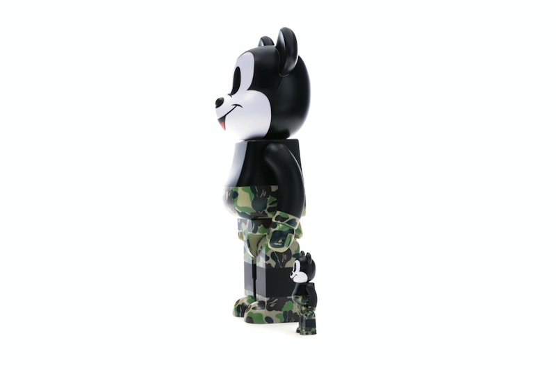 Bearbrick BAPE Mickey Mouse 100% & 400% Set Black/Green Camo
