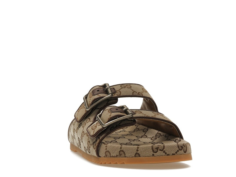 Gucci Strap Slide Sandal Beige Canvas