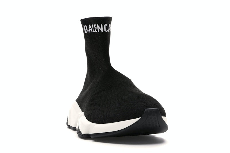 Balenciaga Speed Sock Slip-On Black White
