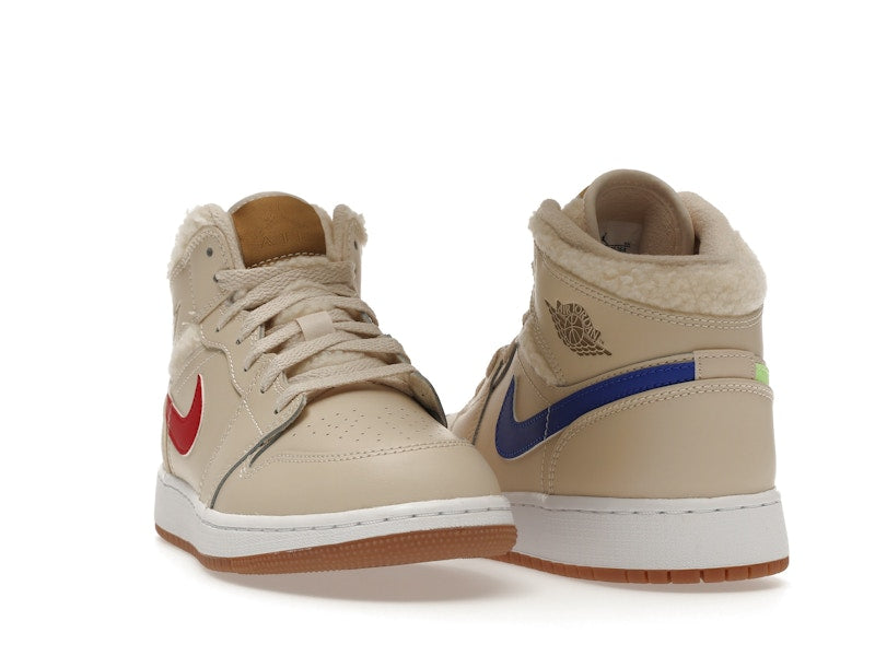 Jordan 1 Mid Utility Fleece Pearl White (GS)