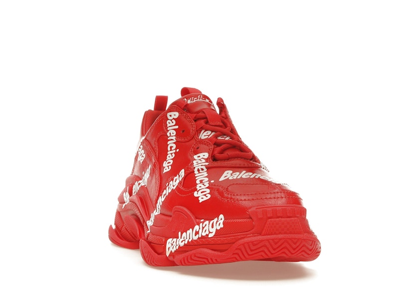 Balenciaga Triple S All Over Tomato Red White
