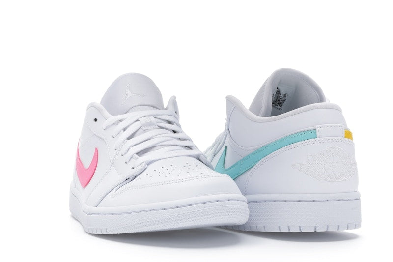 Jordan 1 Low White Multi-Color Swoosh