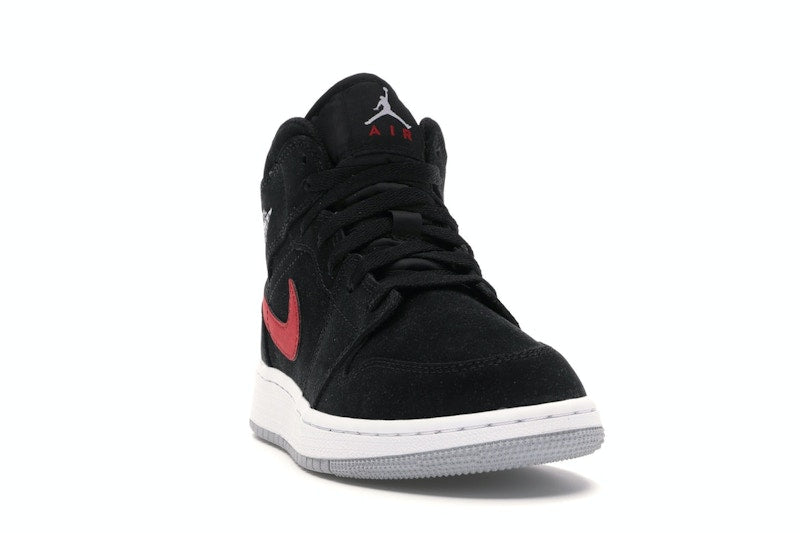 Jordan 1 Mid Multi-Color Swoosh Black (GS)