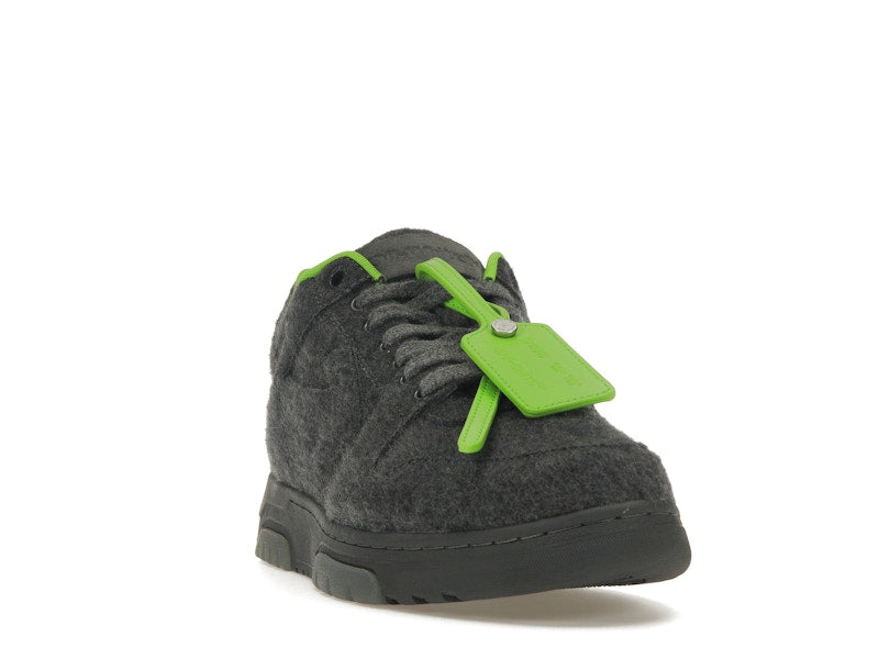 OFF-WHITE Out Of Office "OOO" Low Tops Grey Green Wool