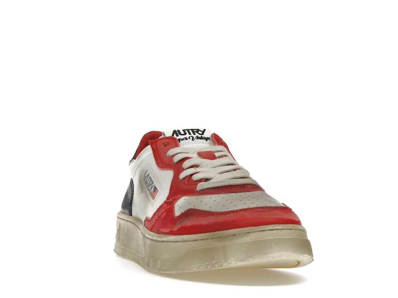 Autry Medalist Leather Low Super Vintage White Blue Red