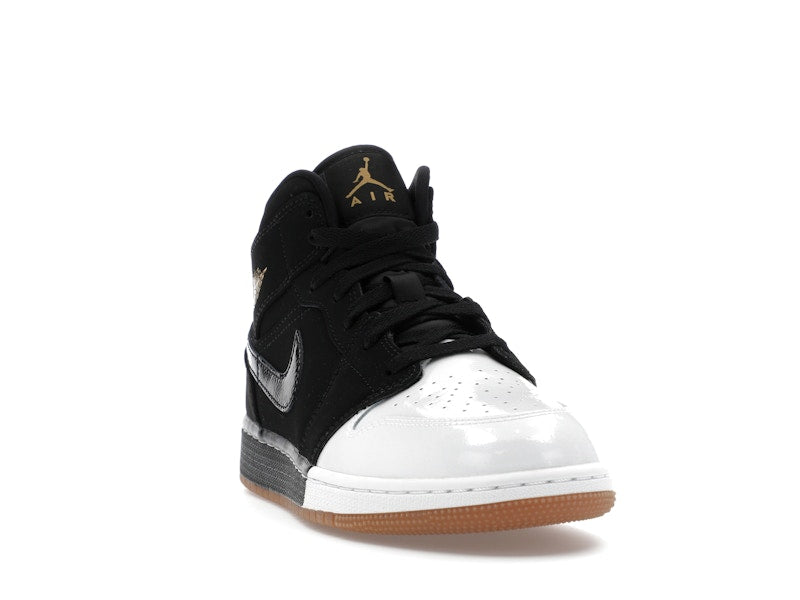 Jordan 1 Mid Black White Gold (GS)