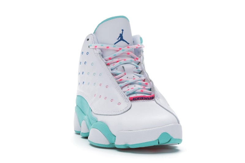 Jordan 13 Retro White Soar Green Pink (GS)