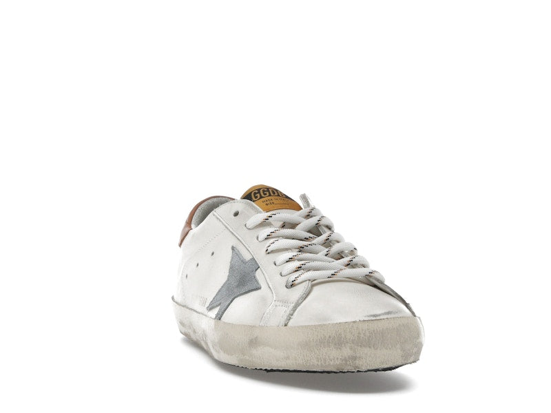 Golden Goose Super-Star White Grey Brown Heel Tab
