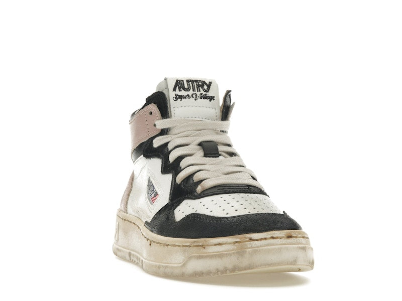 Autry Medalist Leather Mid Super Vintage White Pink Black (Women's)
