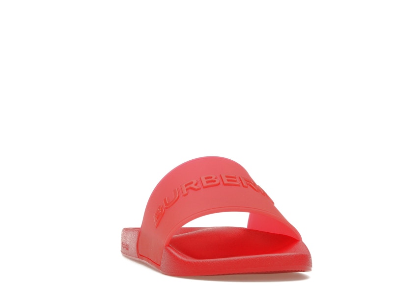 Burberry Embossed Logo Slides Bright Red