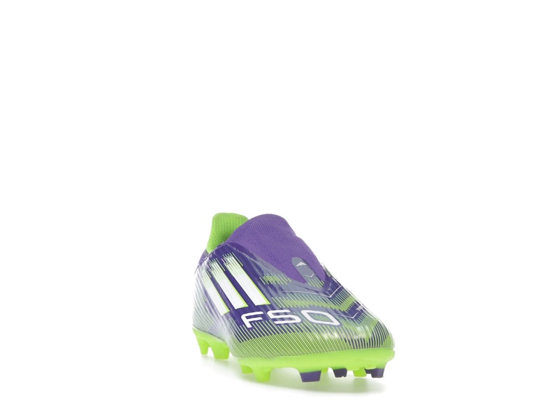 adidas F50 League Laceless FG/MG Purple Rush Cloud White Lucid Lemon (GS)