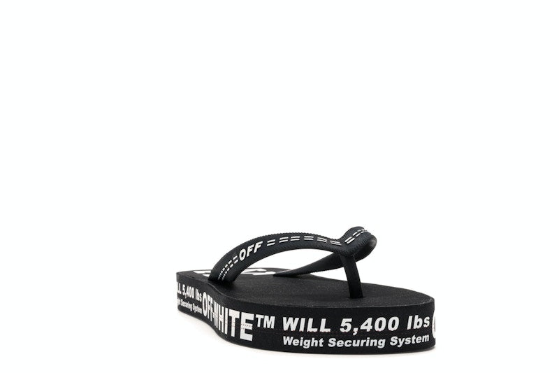 Off-White Logo Typographic Flip Flop Black SS20