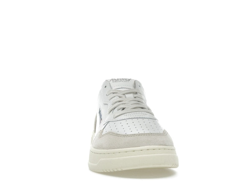 Autry Medalist Leather Low White Silver Blue