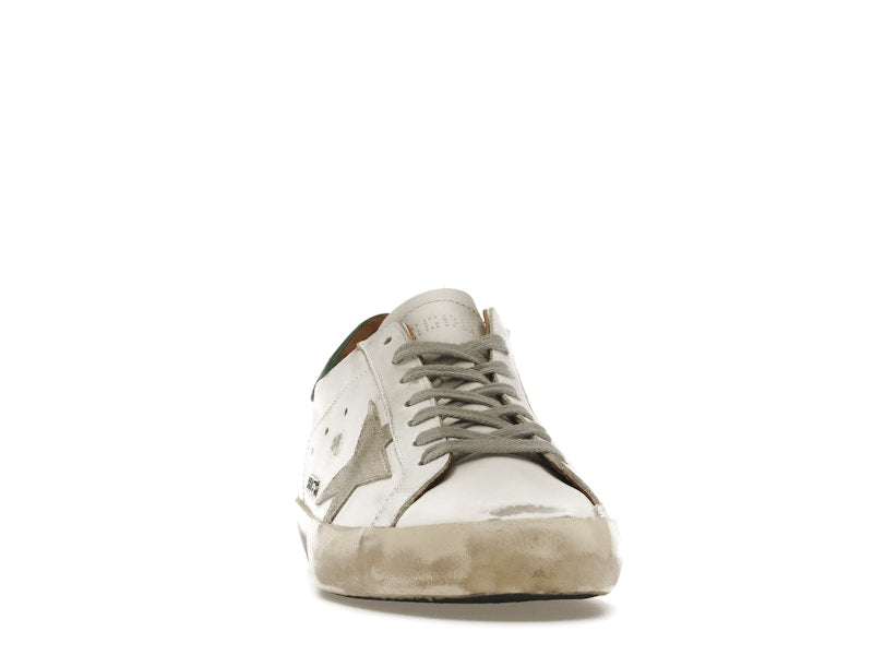 Golden Goose Super-Star White Green Grey Suede Patch