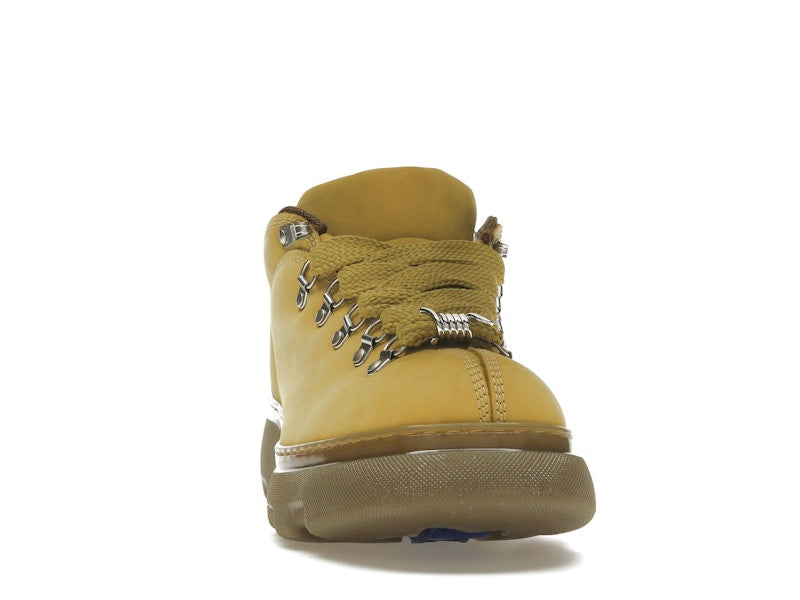 Burberry Lace Up Leather Ankle Boot Mustard Yellow