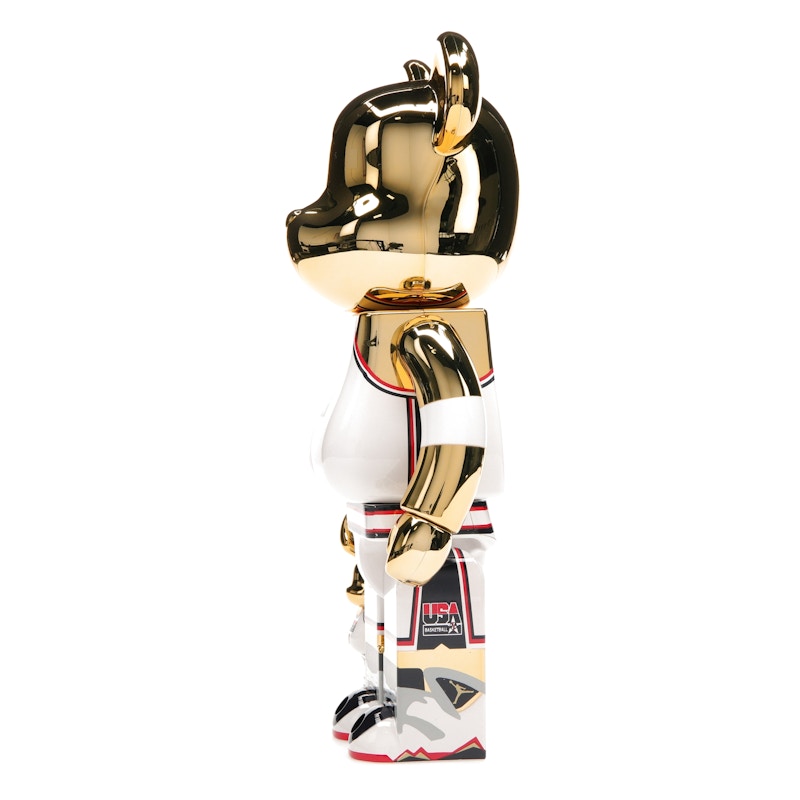 Bearbrick Michael Jordan 1992 Team USA (Dream Team) 100% & 400% Set Gold Chrome