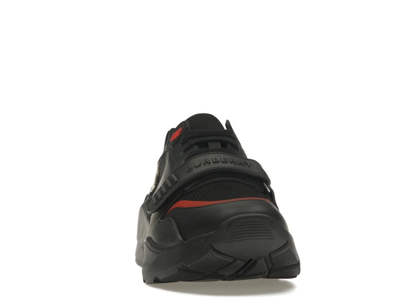 Burberry Check Suede Leather Sneakers Vintage Check-print Black