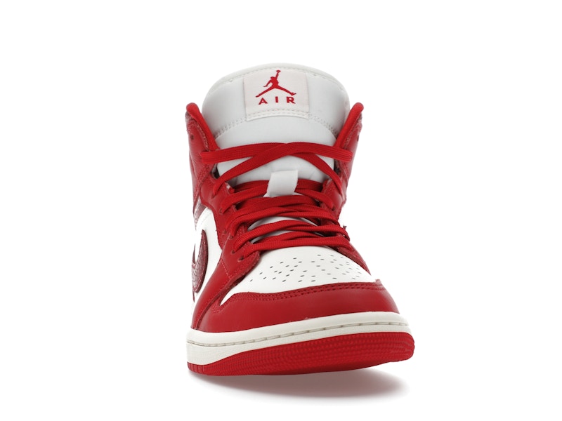 Jordan 1 Mid SE Red Cracked Leather (Women's)