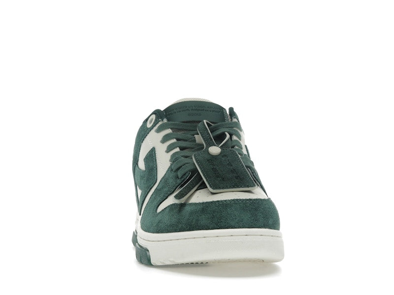 OFF-WHITE Out Of Office "OOO" Low Tops Jet Green Ecru Suede