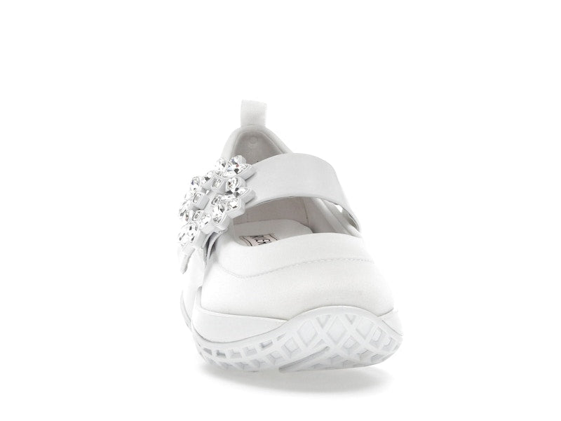 Roger Vivier Viv' Run Babies White Crystal Buckle (Women's)