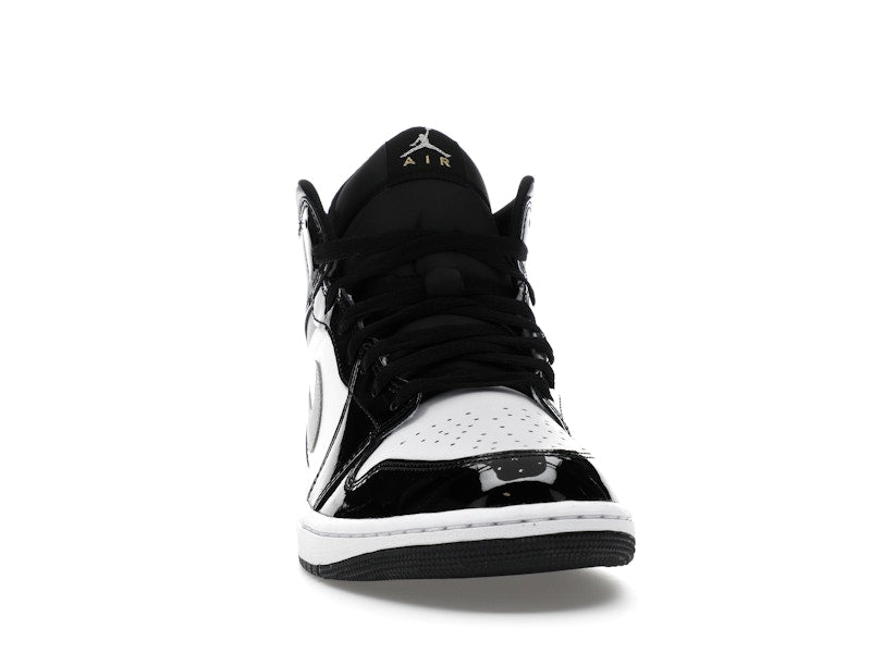 Jordan 1 Mid SE Patent Black White Metallic Silver Metallic Gold