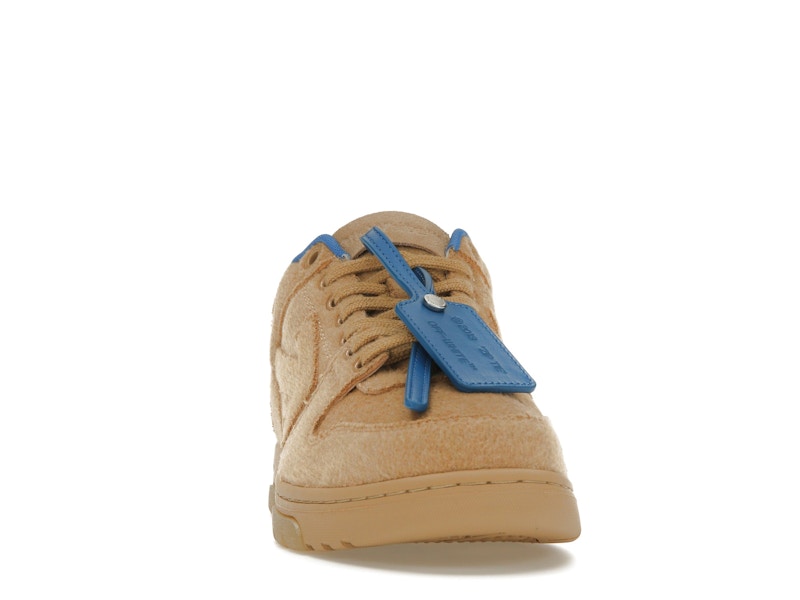 OFF-WHITE Out Of Office OOO Low Tops Camel Blue Wool