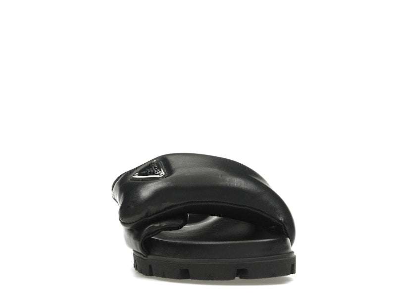 Prada Soft Padded 20mm Slide Sandal Black Nappa Leather