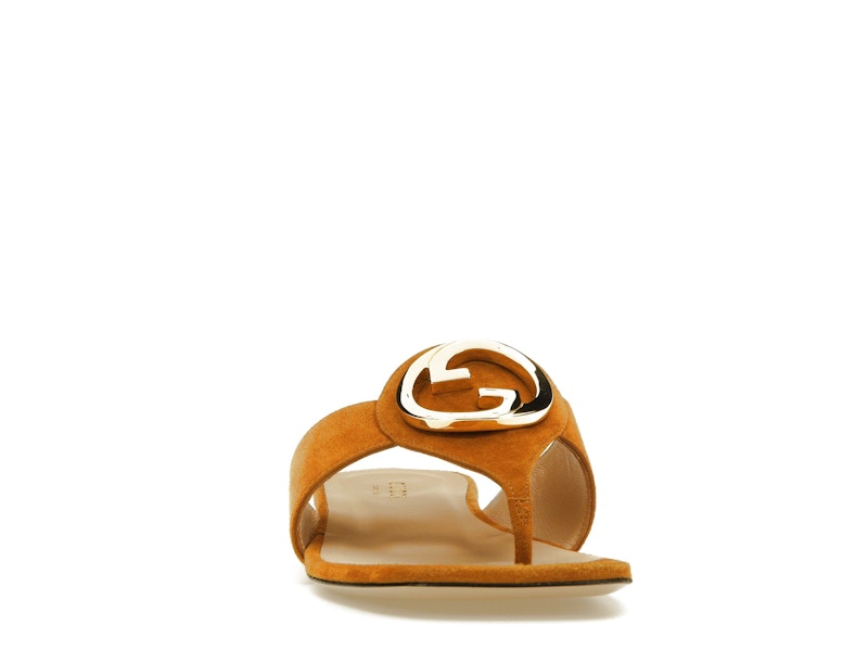 Gucci Blondie Thong Sandal Light Brown Suede