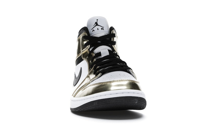 Jordan 1 Mid Metallic Gold Black White