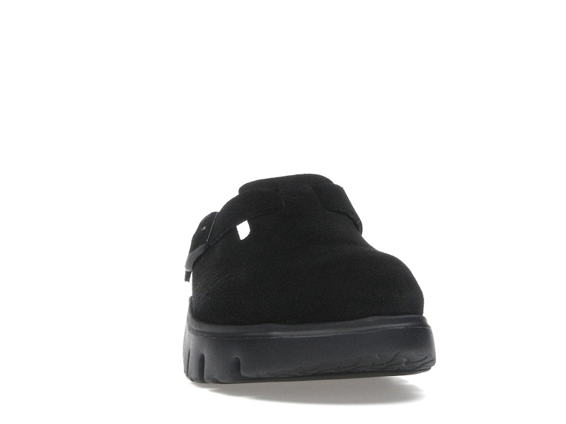 Birkenstock Boston Chunky Suede Black Black Sole (Narrow) (Women's)
