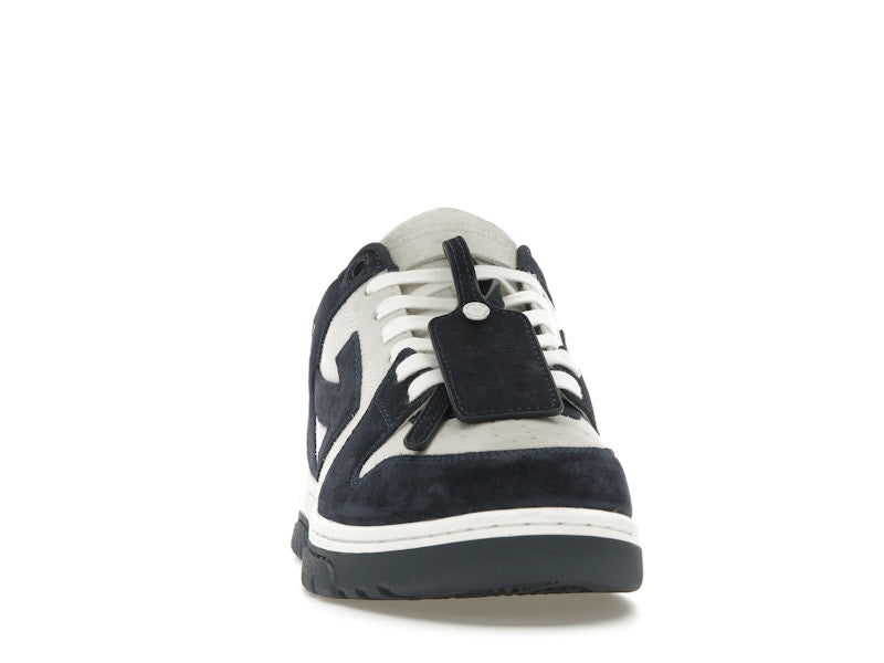 OFF-WHITE Out Of Office OOO Low Tops White Navy Blue Suede