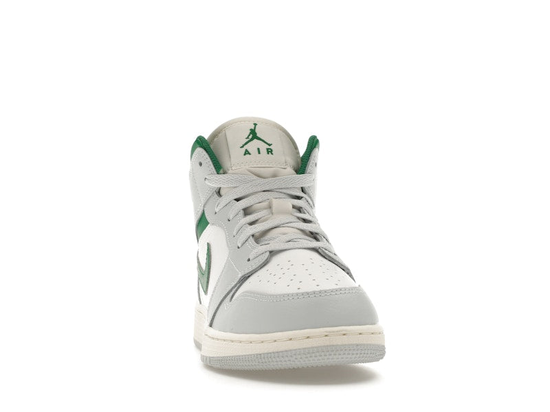 Jordan 1 Mid White Pure Platinum Pine Green (GS)