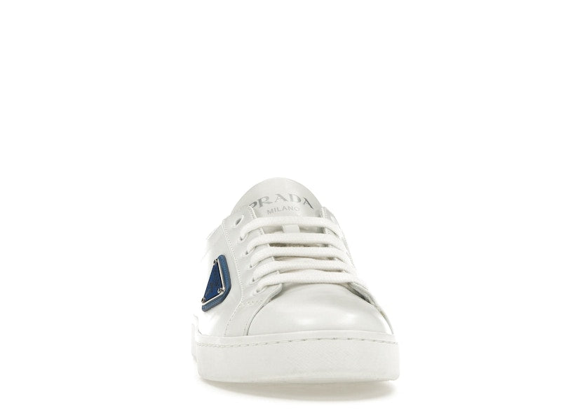 Prada Court Sneaker White Blue Leather (Women's)