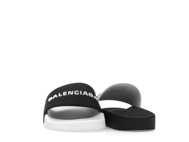 Balenciaga Pool Slides White Black (Women's)