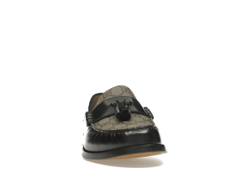 Gucci Tassel GG Canvas Loafers Black Ebony
