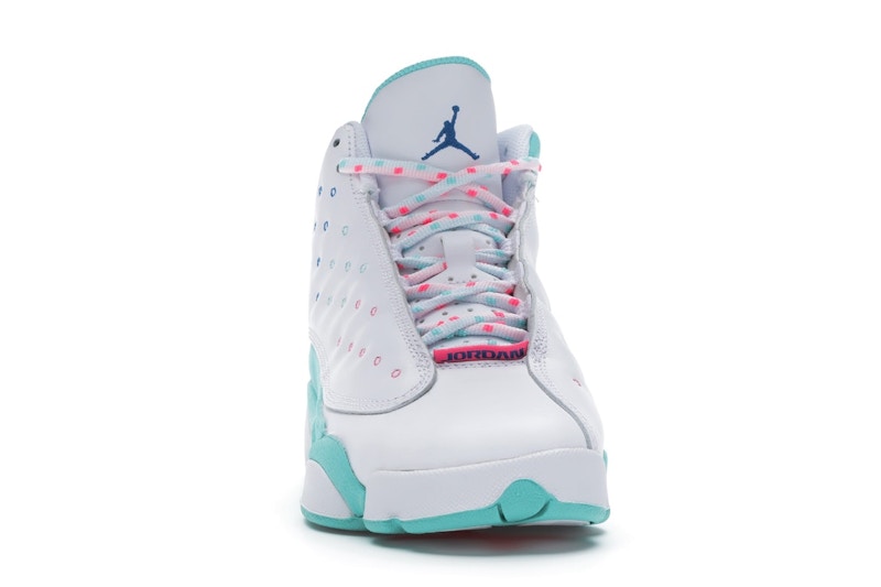Jordan 13 Retro White Soar Green Pink (GS)