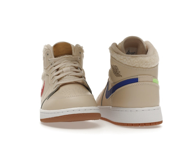 Jordan 1 Mid Utility Fleece Pearl White (GS)