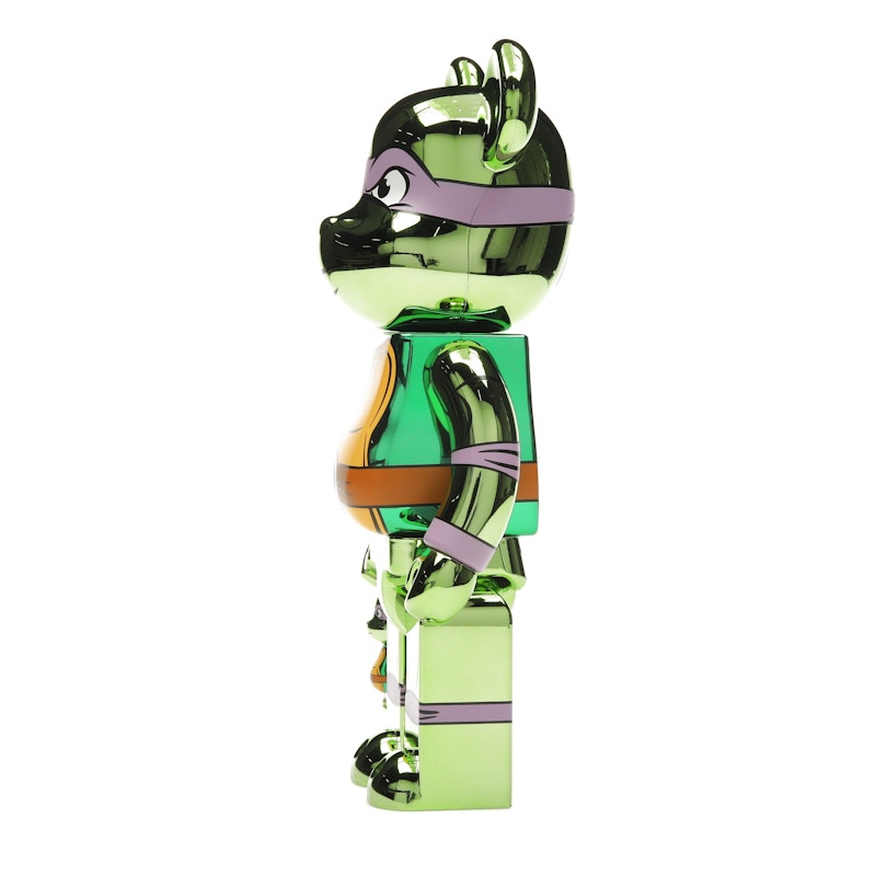 Bearbrick x Teenage Mutant Ninja Turtles Donatello 100% & 400% Set Chrome Ver.