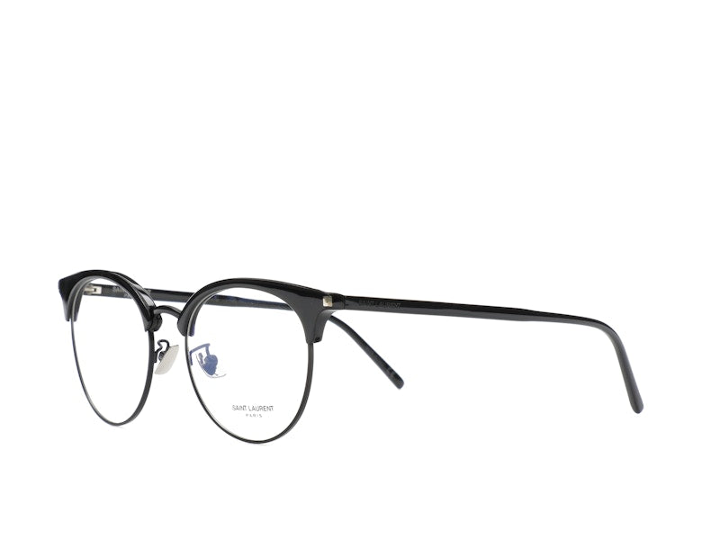 Saint Laurent Round-Frame Acetate Optical Frames Black Black Transparent (SL233F-30002729-001)