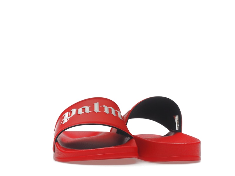 Palm Angels Pool Slides Red White