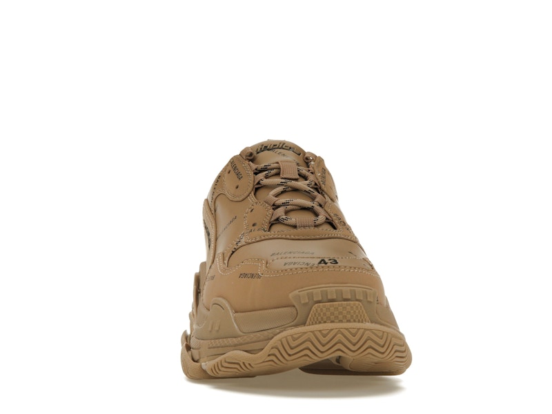 Balenciaga All Over Logo Triple S Beige