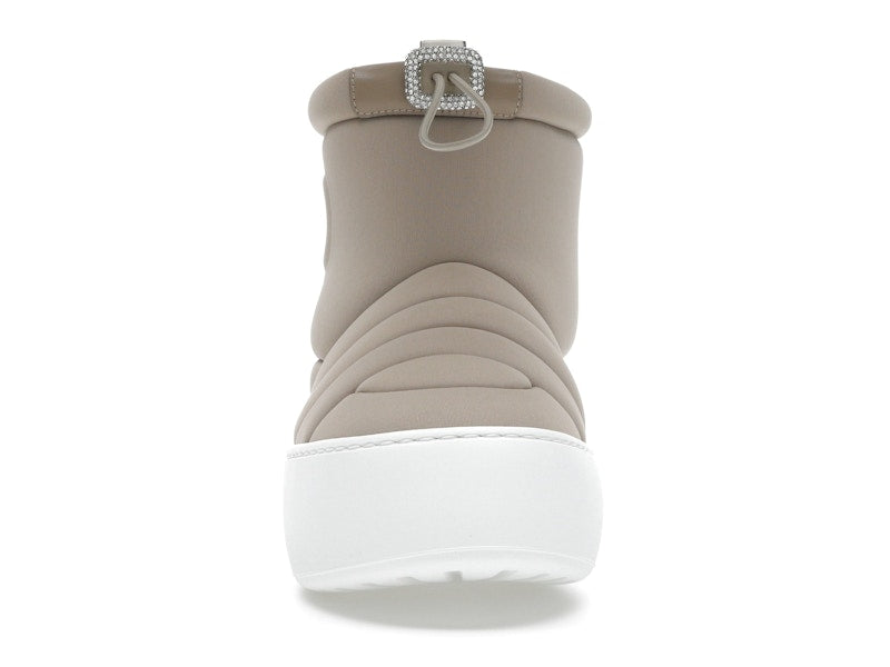 Roger Vivier Viv' Winter Puffy Ankle Boots Beige Crystal Buckle (Women's)