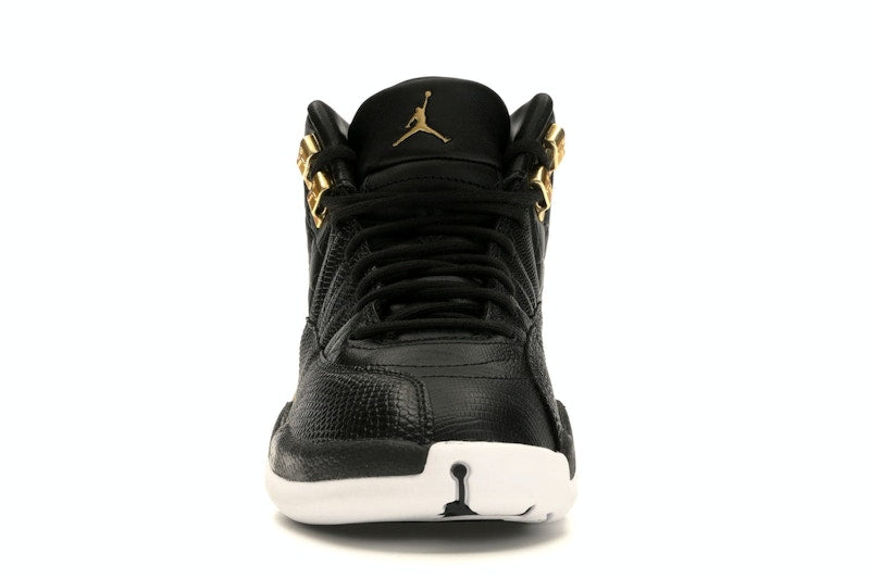 Jordan 12 Retro Black Metallic Gold White (Women's)
