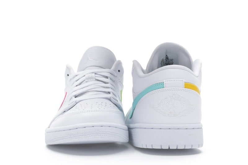 Jordan 1 Low White Multi-Color Swoosh