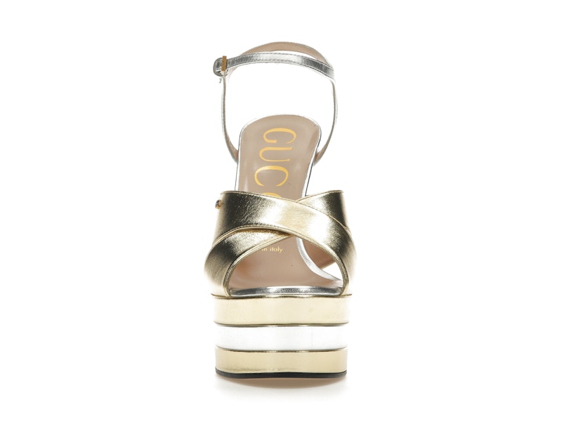 Gucci 135mm Platform Sandal Metallic Leather (Women's)