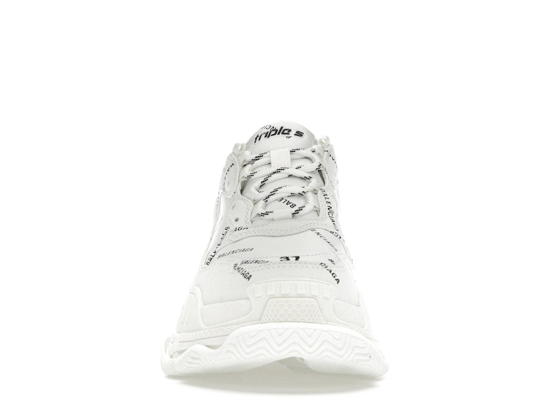 Balenciaga Triple S Allover Logo White (Women's)