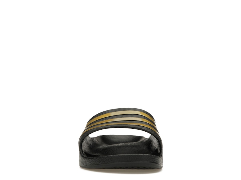 adidas Adilette Aqua Slides Core Black Gold Metallic